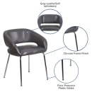 Flash Furniture CH-162731-GY-GG Reception Chair w/ Gray LeatherSoft Upholstery - Chrome Legs thumbnail 6