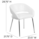 Flash Furniture CH-162731-WH-GG Reception Chair w/ White LeatherSoft Upholstery - Chrome Legs thumbnail 2