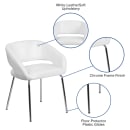 Flash Furniture CH-162731-WH-GG Reception Chair w/ White LeatherSoft Upholstery - Chrome Legs thumbnail 6