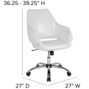 Flash Furniture CH-177280-WH-GG Swivel Office Chair w/ Mid Back - White LeatherSoft Upholstery thumbnail 2