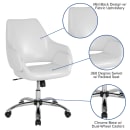Flash Furniture CH-177280-WH-GG Swivel Office Chair w/ Mid Back - White LeatherSoft Upholstery thumbnail 6