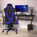 Flash Furniture CH-187230-1-BL-RLB-GG Swivel Gaming Chair - LeatherSoft Back & Seat, Black/Blue thumbnail 3
