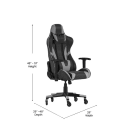 Flash Furniture CH-187230-1-GY-RLB-GG Swivel Gaming Chair - LeatherSoft Back & Seat, Black/Gray thumbnail 2