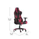 Flash Furniture CH-187230-1-Red-RLB-GG Swivel Gaming Chair - LeatherSoft Back & Seat, Black/Red thumbnail 2