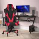 Flash Furniture CH-187230-1-Red-RLB-GG Swivel Gaming Chair - LeatherSoft Back & Seat, Black/Red thumbnail 3