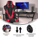 Flash Furniture CH-187230-1-Red-RLB-GG Swivel Gaming Chair - LeatherSoft Back & Seat, Black/Red thumbnail 5