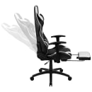 Flash Furniture CH-187230-BK-GG Swivel Racing Gaming Chair w/ Footrest - Black & White LeatherSoft, Black Base w/ Casters thumbnail 8