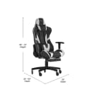 Flash Furniture CH-187230-BK-RLB-GG Swivel Gaming Chair w/ Footrest - LeatherSoft Back & Seat, Black/White thumbnail 2