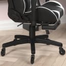 Flash Furniture CH-187230-BK-RLB-GG Swivel Gaming Chair w/ Footrest - LeatherSoft Back & Seat, Black/White thumbnail 4