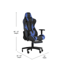 Flash Furniture CH-187230-BL-RLB-GG Swivel Gaming Chair - LeatherSoft Back & Seat, Black/Blue thumbnail 2