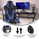 Flash Furniture CH-187230-BL-RLB-GG Swivel Gaming Chair - LeatherSoft Back & Seat, Black/Blue thumbnail 5