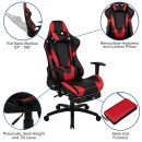 Flash Furniture CH-187230-RED-GG Swivel Racing Gaming Chair w/ Footrest - Black & Red LeatherSoft, Black Base w/ Casters thumbnail 6