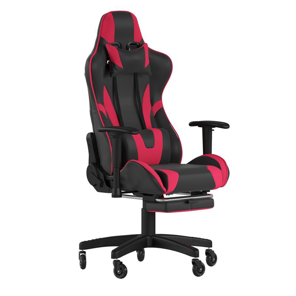 Flash Furniture CH-187230-RED-RLB-GG Swivel Gaming Chair - LeatherSoft Back & Seat, Black/Red