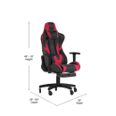 Flash Furniture CH-187230-RED-RLB-GG Swivel Gaming Chair - LeatherSoft Back & Seat, Black/Red thumbnail 2