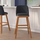 Flash Furniture CH-192162X000-30-CHAR-GG 40 3/4" Bar Stool w/ Upholstered Faux Linen Back & Seat, Charcoal thumbnail 3