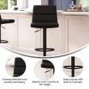 Flash Furniture CH-202071-BK-GG Swivel Bar Stool w/ Black LeatherSoft Upholstered Back & Seat, Black thumbnail 5