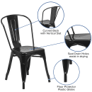 Flash Furniture CH-31230-BK-GG Stacking Side Chair w/ Vertical Slat Back - Steel, Black thumbnail 6
