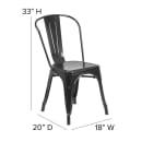 Flash Furniture CH-31230-BK-PL1B-GG Stacking Chair w/ Vertical Slat Back & Wood Seat - Steel, Black thumbnail 2