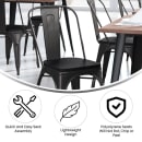 Flash Furniture CH-31230-BK-PL1B-GG Stacking Chair w/ Vertical Slat Back & Wood Seat - Steel, Black thumbnail 5