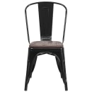 Flash Furniture CH-31230-BK-WD-GG Stacking Side Chair w/ Vertical Slat Back & Wood Seat - Steel, Black thumbnail 5