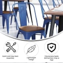 Flash Furniture CH-31230-BL-PL1T-GG Stacking Chair w/ Vertical Slat Back & Wood Seat - Steel, Blue thumbnail 5