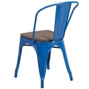 Flash Furniture CH-31230-BL-WD-GG Stacking Side Chair w/ Vertical Slat Back & Wood Seat - Steel, Blue thumbnail 3