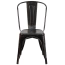 Flash Furniture CH-31230-BQ-GG Stacking Side Chair w/ Vertical Slat Back - Steel, Black & Antique Gold thumbnail 5