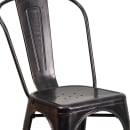 Flash Furniture CH-31230-BQ-GG Stacking Side Chair w/ Vertical Slat Back - Steel, Black & Antique Gold thumbnail 7