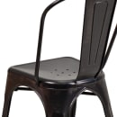 Flash Furniture CH-31230-BQ-GG Stacking Side Chair w/ Vertical Slat Back - Steel, Black & Antique Gold thumbnail 8