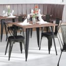 Flash Furniture CH-31230-BQ-PL1B-GG Stacking Side Chair w/ Vertical Slat Back & Wood Seat - Steel, Black & Antique Gold thumbnail 4