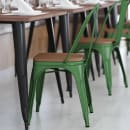 Flash Furniture CH-31230-GN-PL1T-GG Stacking Chair w/ Vertical Slat Back & Wood Seat - Steel, Green thumbnail 4