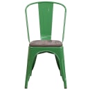 Flash Furniture CH-31230-GN-WD-GG Stacking Side Chair w/ Vertical Slat Back & Wood Seat - Steel, Green thumbnail 4