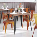 Flash Furniture CH-31230-OR-PL1T-GG Stacking Chair w/ Vertical Slat Back & Wood Seat - Steel, Orange thumbnail 4