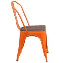 Flash Furniture CH-31230-OR-WD-GG Stacking Side Chair w/ Vertical Slat Back & Wood Seat - Steel, Orange thumbnail 3