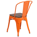 Flash Furniture CH-31230-OR-WD-GG Stacking Side Chair w/ Vertical Slat Back & Wood Seat - Steel, Orange thumbnail 4