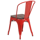 Flash Furniture CH-31230-RED-WD-GG Stacking Side Chair w/ Vertical Slat Back & Wood Seat - Steel, Red thumbnail 3