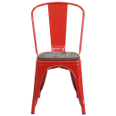 Flash Furniture CH-31230-RED-WD-GG Stacking Side Chair w/ Vertical Slat Back & Wood Seat - Steel, Red thumbnail 4