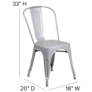 Flash Furniture CH-31230-SIL-GG Stacking Side Chair w/ Vertical Slat Back - Steel, Silver thumbnail 2
