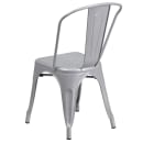 Flash Furniture CH-31230-SIL-GG Stacking Side Chair w/ Vertical Slat Back - Steel, Silver thumbnail 4