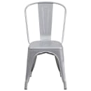 Flash Furniture CH-31230-SIL-GG Stacking Side Chair w/ Vertical Slat Back - Steel, Silver thumbnail 5