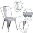 Flash Furniture CH-31230-SIL-GG Stacking Side Chair w/ Vertical Slat Back - Steel, Silver thumbnail 6