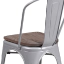 Flash Furniture CH-31230-SIL-WD-GG Stacking Side Chair w/ Vertical Slat Back & Wood Seat - Steel, Silver thumbnail 8