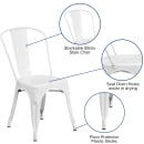 Flash Furniture CH-31230-WH-GG Stacking Side Chair w/ Vertical Slat Back - Steel, White thumbnail 6