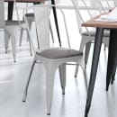 Flash Furniture CH-31230-WH-PL1G-GG Stacking Chair w/ Vertical Slat Back & Wood Seat - Steel, White thumbnail 3