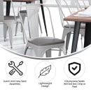 Flash Furniture CH-31230-WH-PL1G-GG Stacking Chair w/ Vertical Slat Back & Wood Seat - Steel, White thumbnail 5