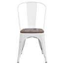 Flash Furniture CH-31230-WH-WD-GG Stacking Side Chair w/ Vertical Slat Back & Wood Seat - Steel, White thumbnail 5