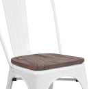 Flash Furniture CH-31230-WH-WD-GG Stacking Side Chair w/ Vertical Slat Back & Wood Seat - Steel, White thumbnail 7