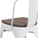 Flash Furniture CH-31230-WH-WD-GG Stacking Side Chair w/ Vertical Slat Back & Wood Seat - Steel, White thumbnail 8