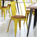 Flash Furniture CH-31230-YL-PL1T-GG Stacking Chair w/ Vertical Slat Back & Wood Seat - Steel, Yellow thumbnail 3