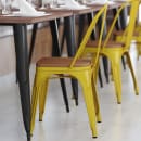 Flash Furniture CH-31230-YL-PL1T-GG Stacking Chair w/ Vertical Slat Back & Wood Seat - Steel, Yellow thumbnail 4